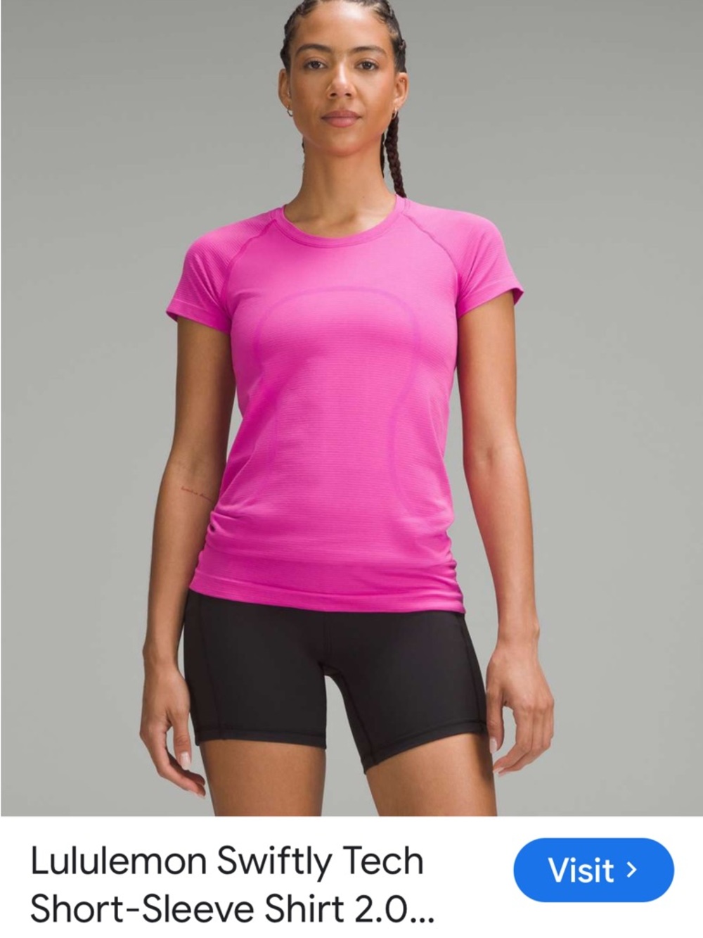 Lululemon Swiftly Tech Short Sleeve Shirt 2.0, Sonic Pink, size 2, gently worn